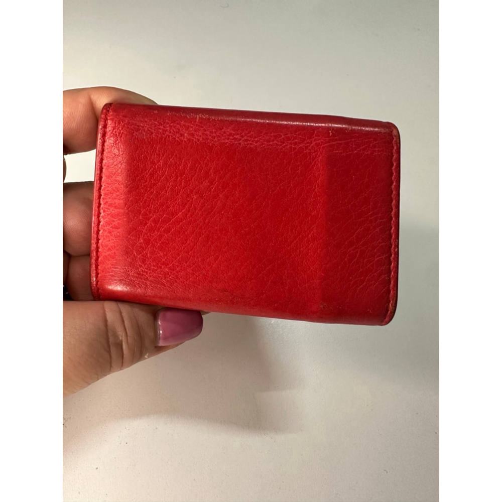 Women's BALENCIAGA Red Leather Envelope Wallet One Size - Picture 3 of 8